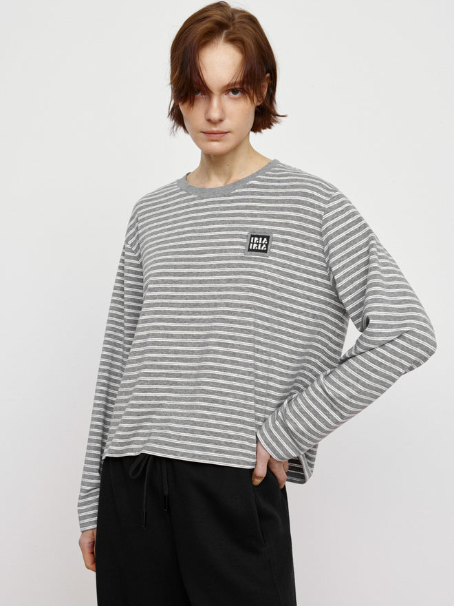 Classic Gray Striped Long Sleeved Shirt