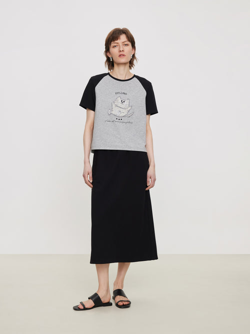 U-CAT Black and Grey Colorblocked Suit-Tee