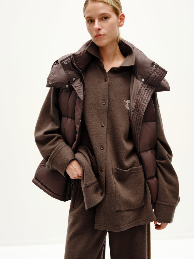 Cocoa Brown Silhouette Down Vest