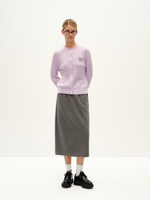 Wool knit half skirt