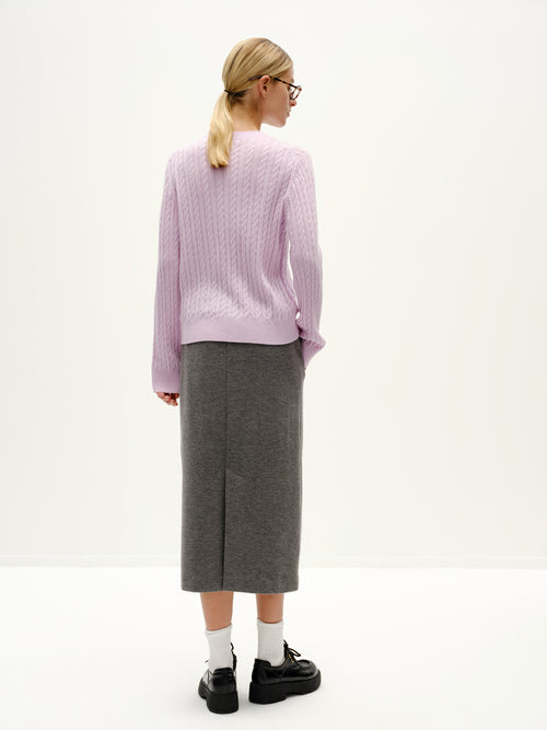 Wool knit half skirt