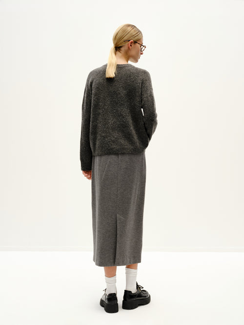 Wool knit half skirt