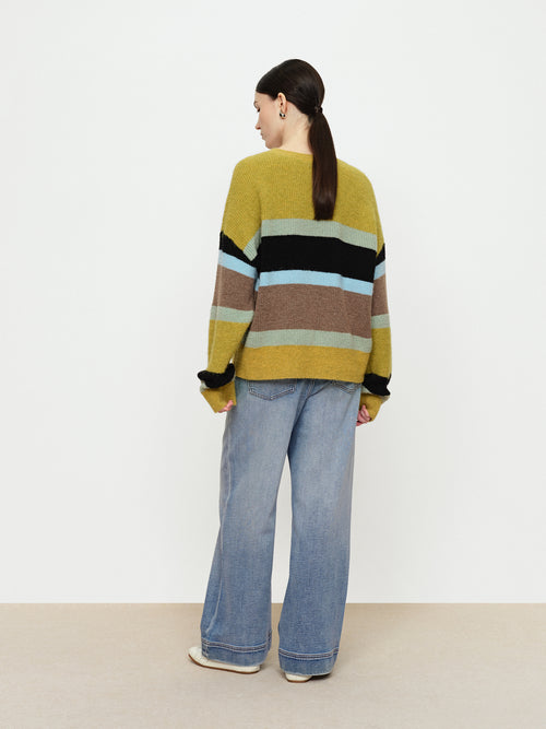 Tea Themed Striped Sweater