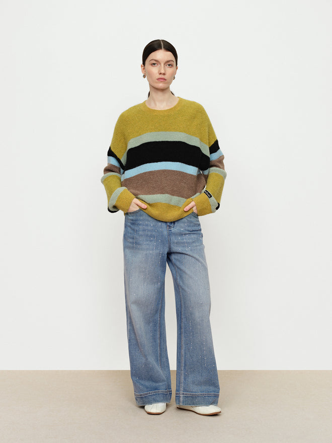 Tea Themed Striped Sweater