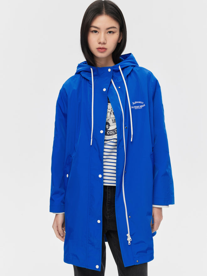 Capri Blue Long Trench Coat - Urlazh New York
