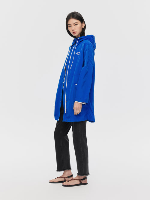 Capri Blue Long Trench Coat