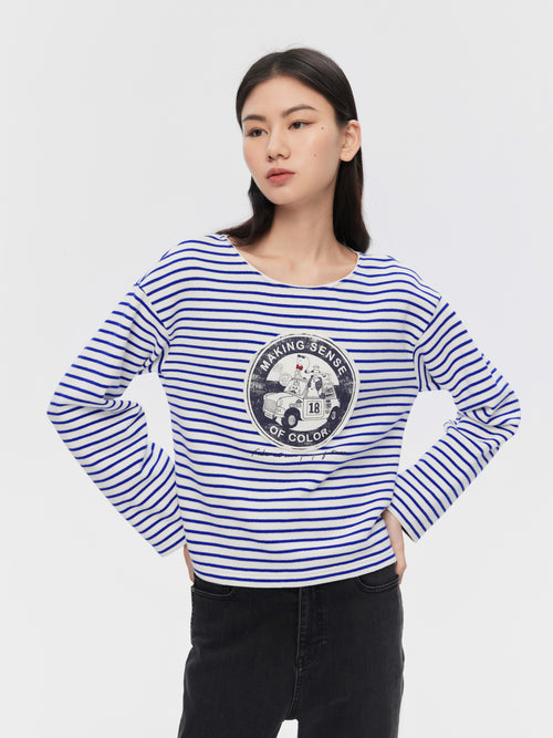 Navy Stripe Long Sleeve Tee