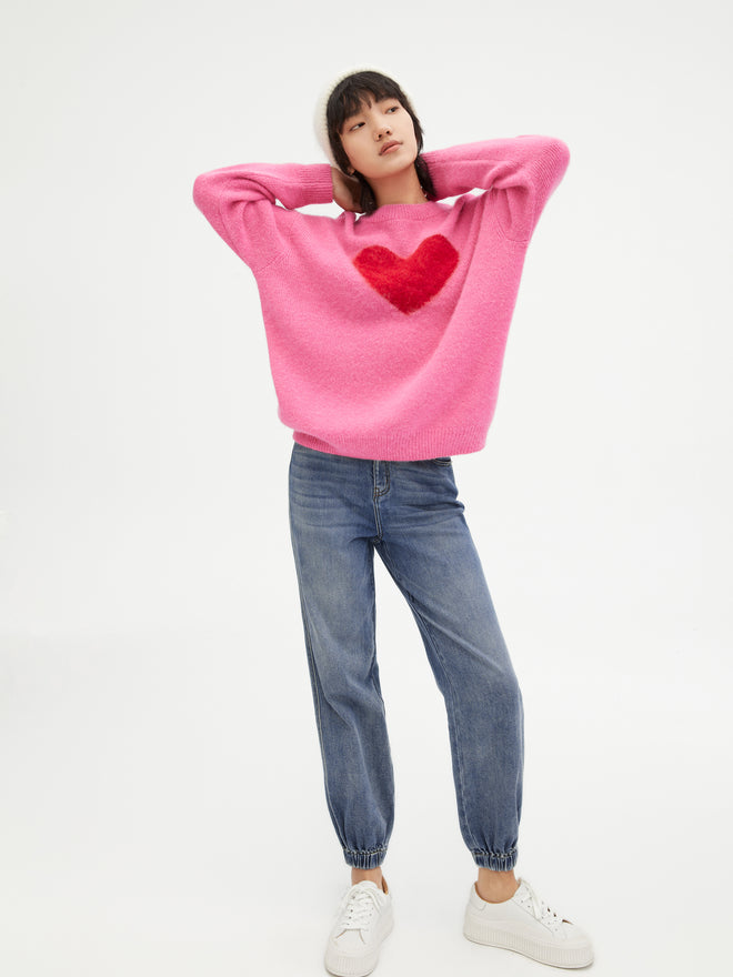 ラブローズピンクのセーター