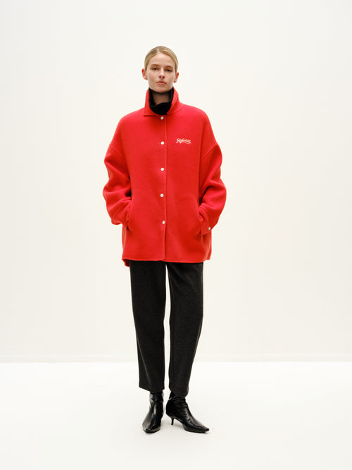 Flame Red Shirt Coat