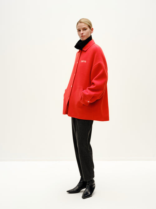 Flame Red Shirt Coat