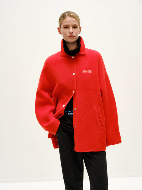 Flame Red Shirt Coat