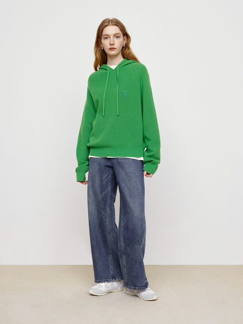 Retro Green Hooded Sweater