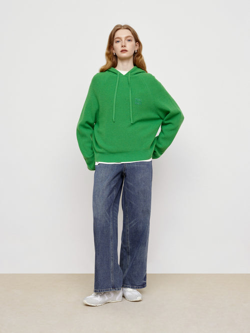 Retro Green Hooded Sweater