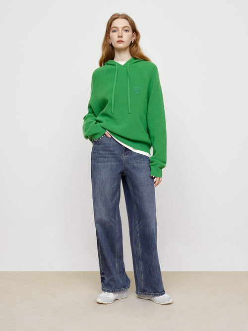 Retro Green Hooded Sweater