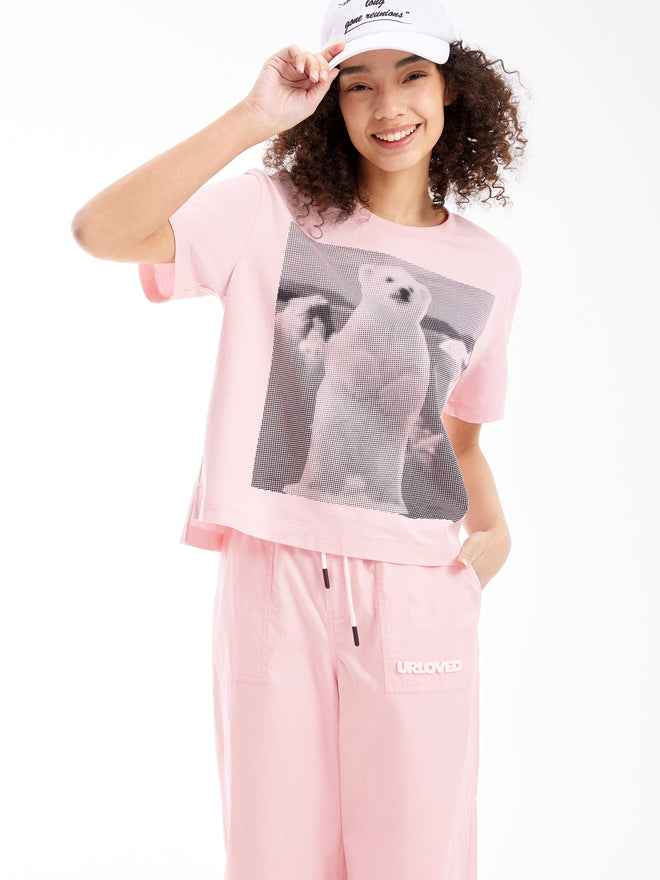 Moe Bear Sticky Pink T-Shirt-Sample