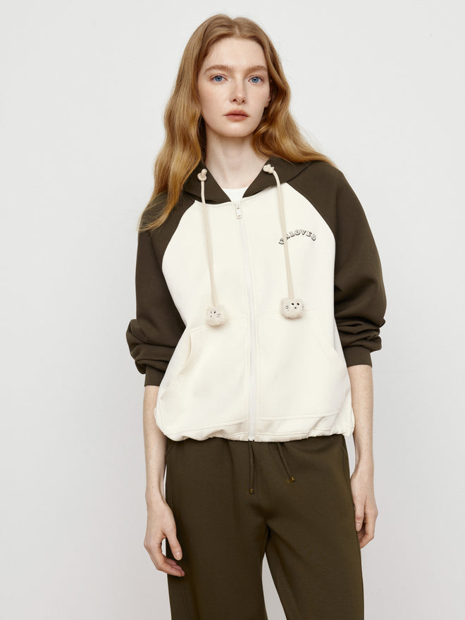 Chocolate Color Blocked Jacket