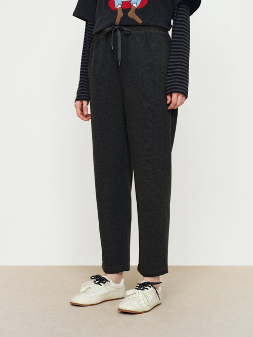 Sesame Gray Glutinous Rice Tapered Pants