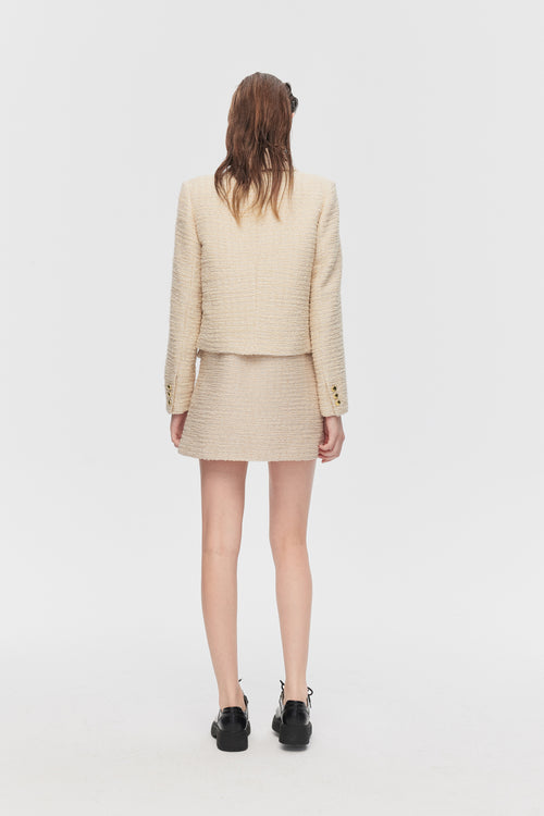 Pastel Tweed Suit - Short Trench, Jacket