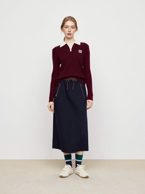 Raspberry Campus Sweater