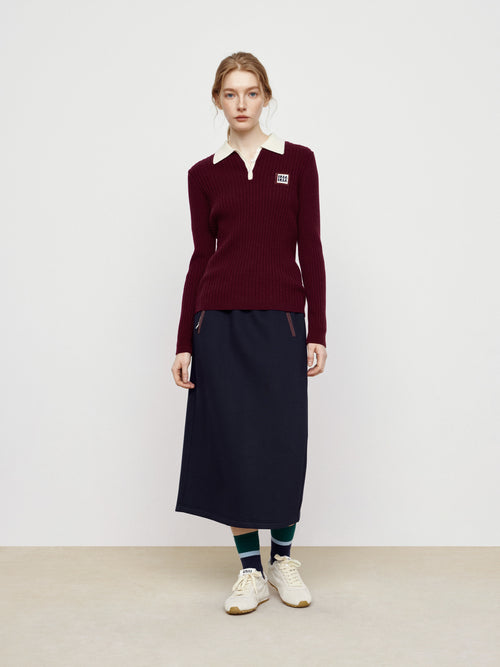 Raspberry Campus Sweater