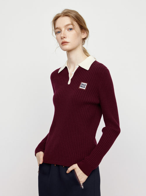 Raspberry Campus Sweater