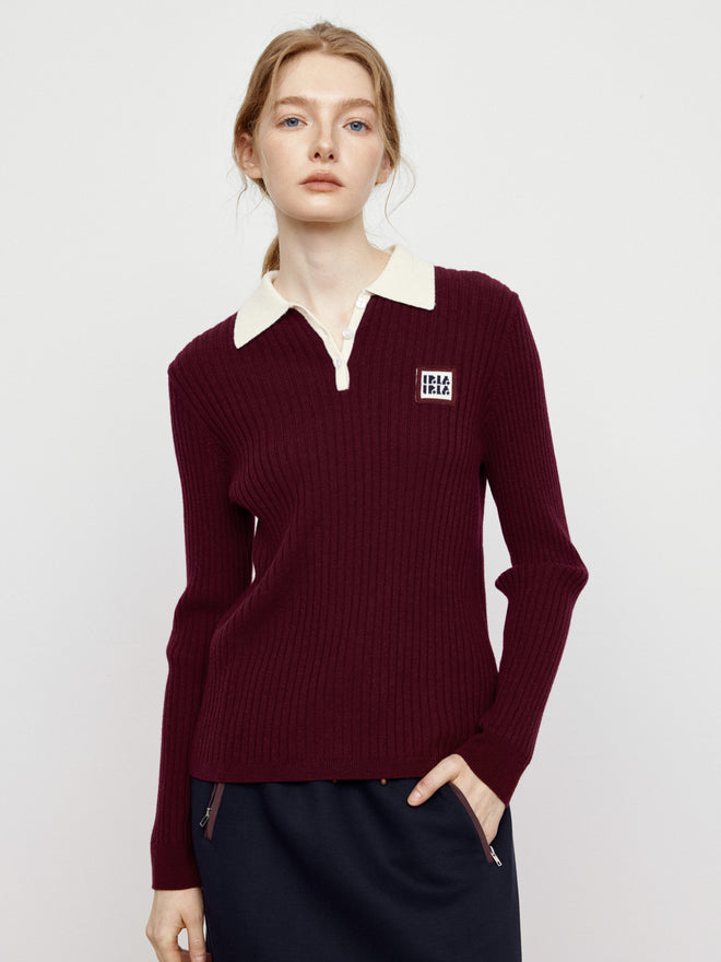 Raspberry Campus Sweater