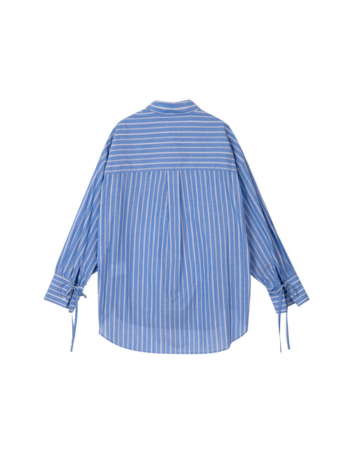 Striped Knotted Silhouette Shirt