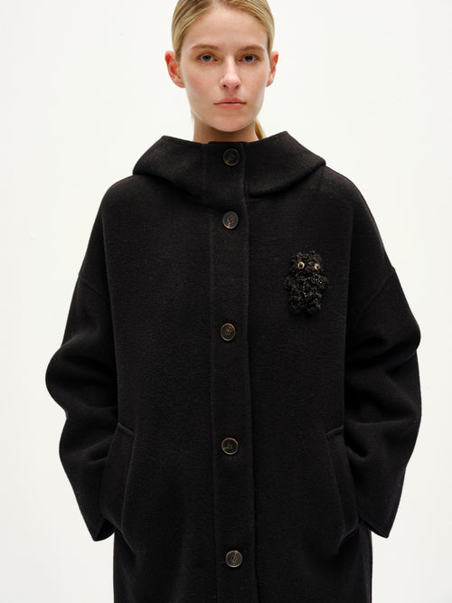 Hooded Black Coat