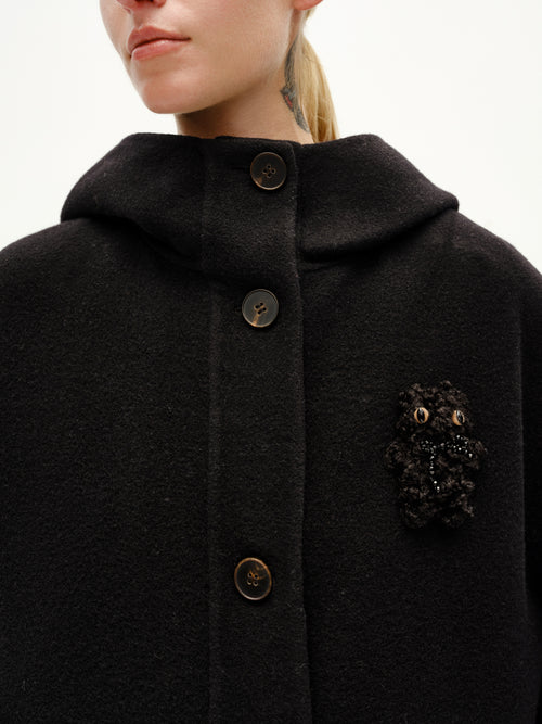 Hooded Black Coat