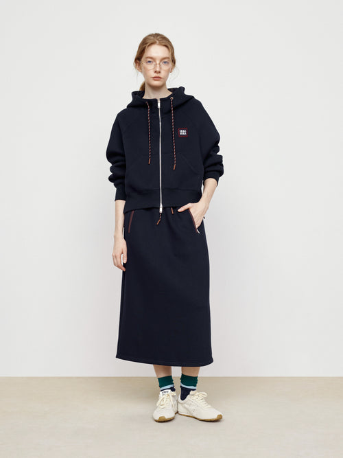Retro Navy Blue Color Blocked Jacket