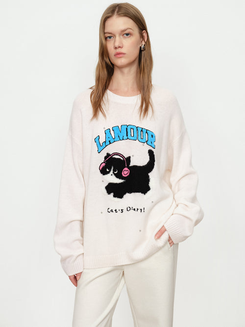 Listening To Music U-Cat Sweaters