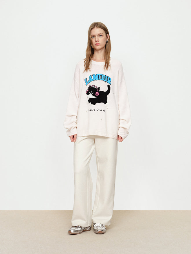 Listening To Music U-Cat Sweaters