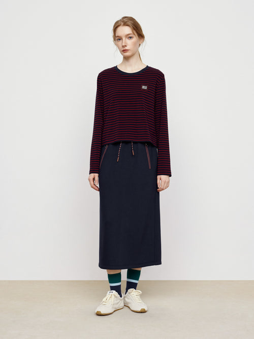 Classic Retro Red And Black Striped Long Sleeved Shirt