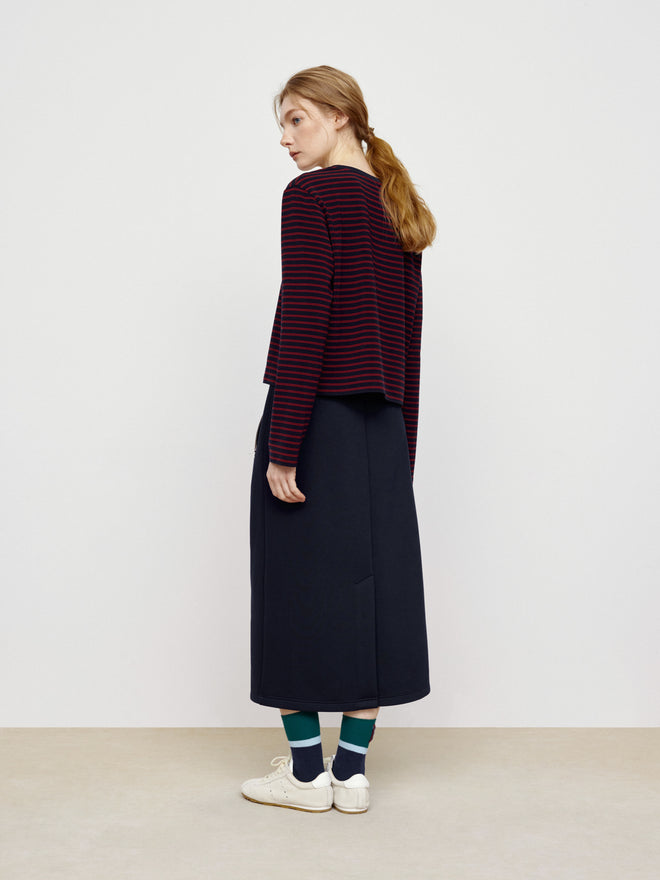 Classic Retro Red And Black Striped Long Sleeved Shirt