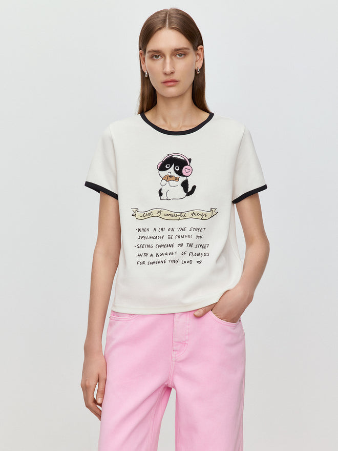 U-Cat Contrasting Border Tee