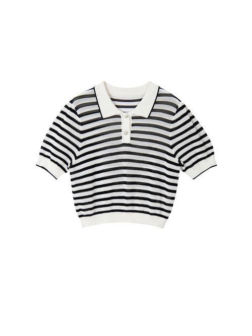 Striped Hollow Pullover