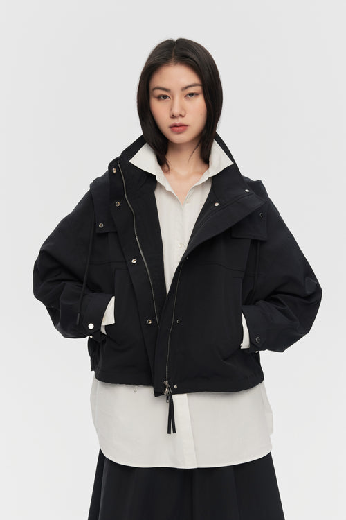 Urban Hooded Short Trench Coat