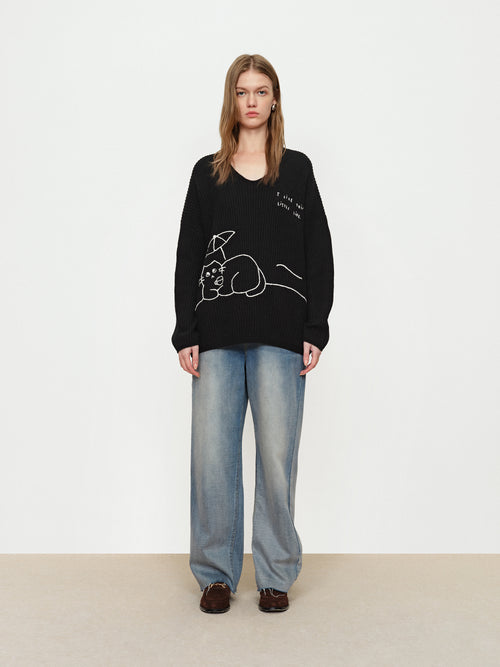 V-Neck Silhouette Sweater