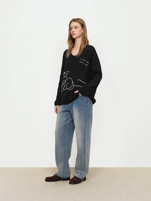 V-Neck Silhouette Sweater