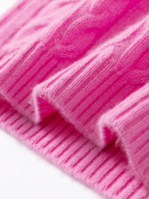 ローズピンクのカシミアセーター