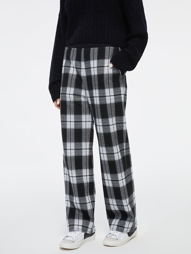 Campus black and white plaid pants