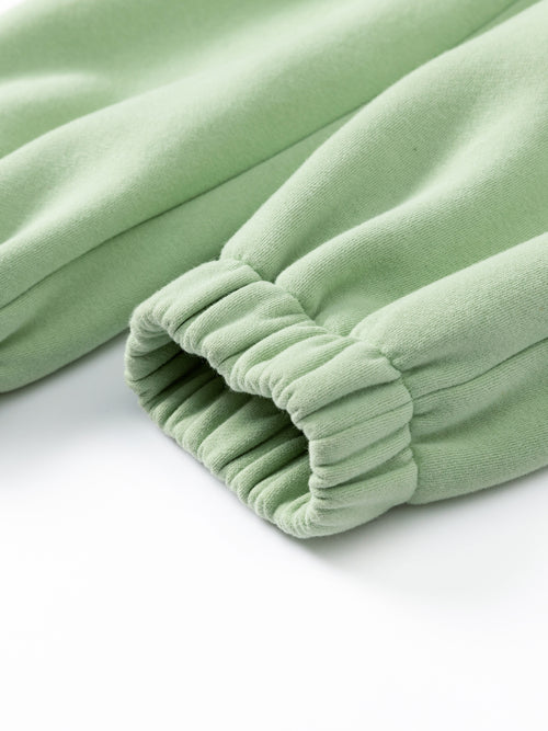 Pantalon de survêtement vert frais à cordon