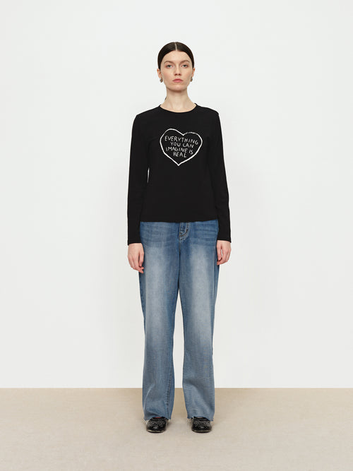 Rough Edged Straight Leg Jeans