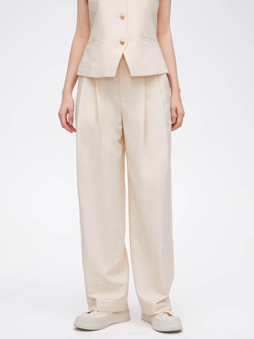 Ins blogger style pleated suit trousers