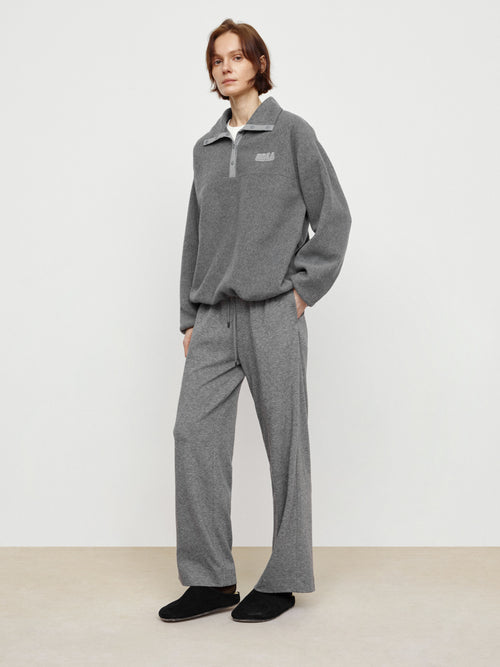 Thames Grey Velvet Hoodie