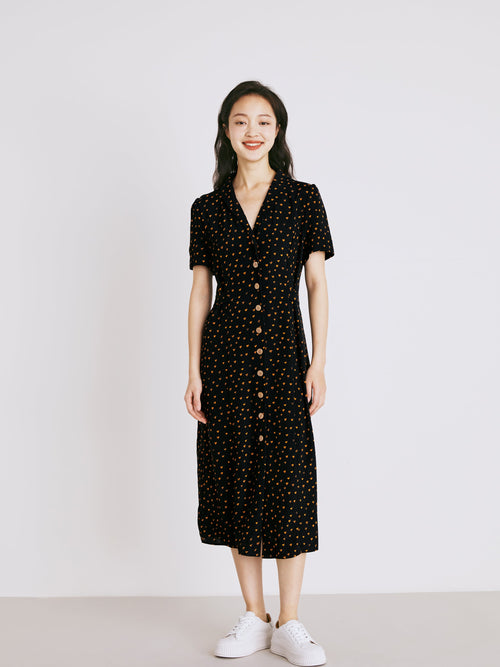 Polka Dot Silk Dress-Sample
