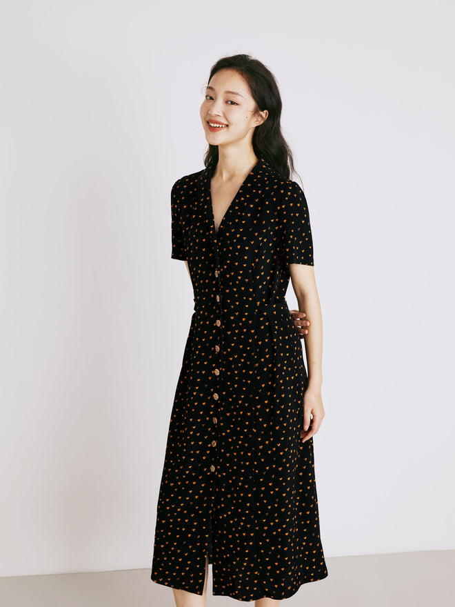 Polka Dot Silk Dress-Sample