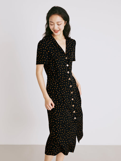 Polka Dot Silk Dress-Sample