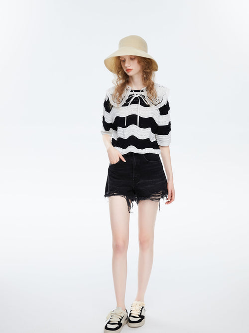 Lolita Cropped Lace Top-Sample