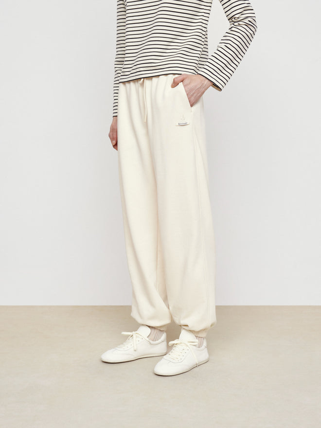 Ivory White Jogging Pants